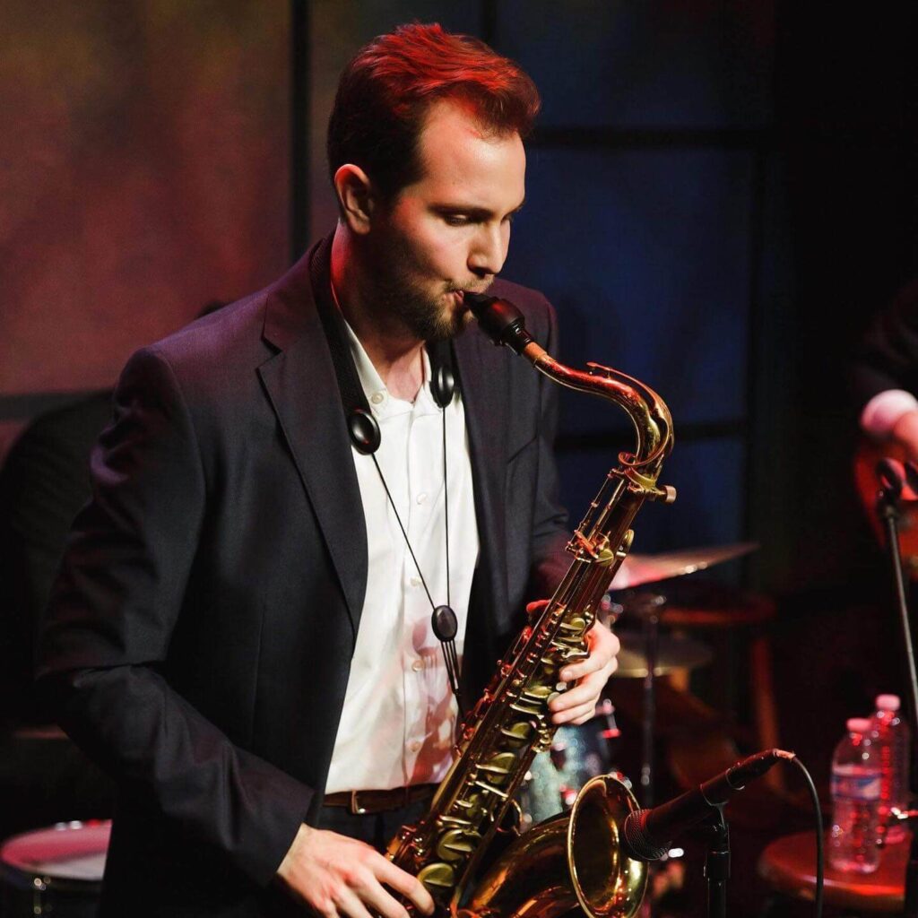 Garrett Becker playing saxophone